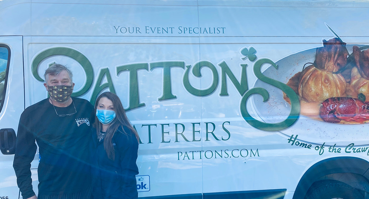 Patton's Caterers safely prepare meals to be delivered