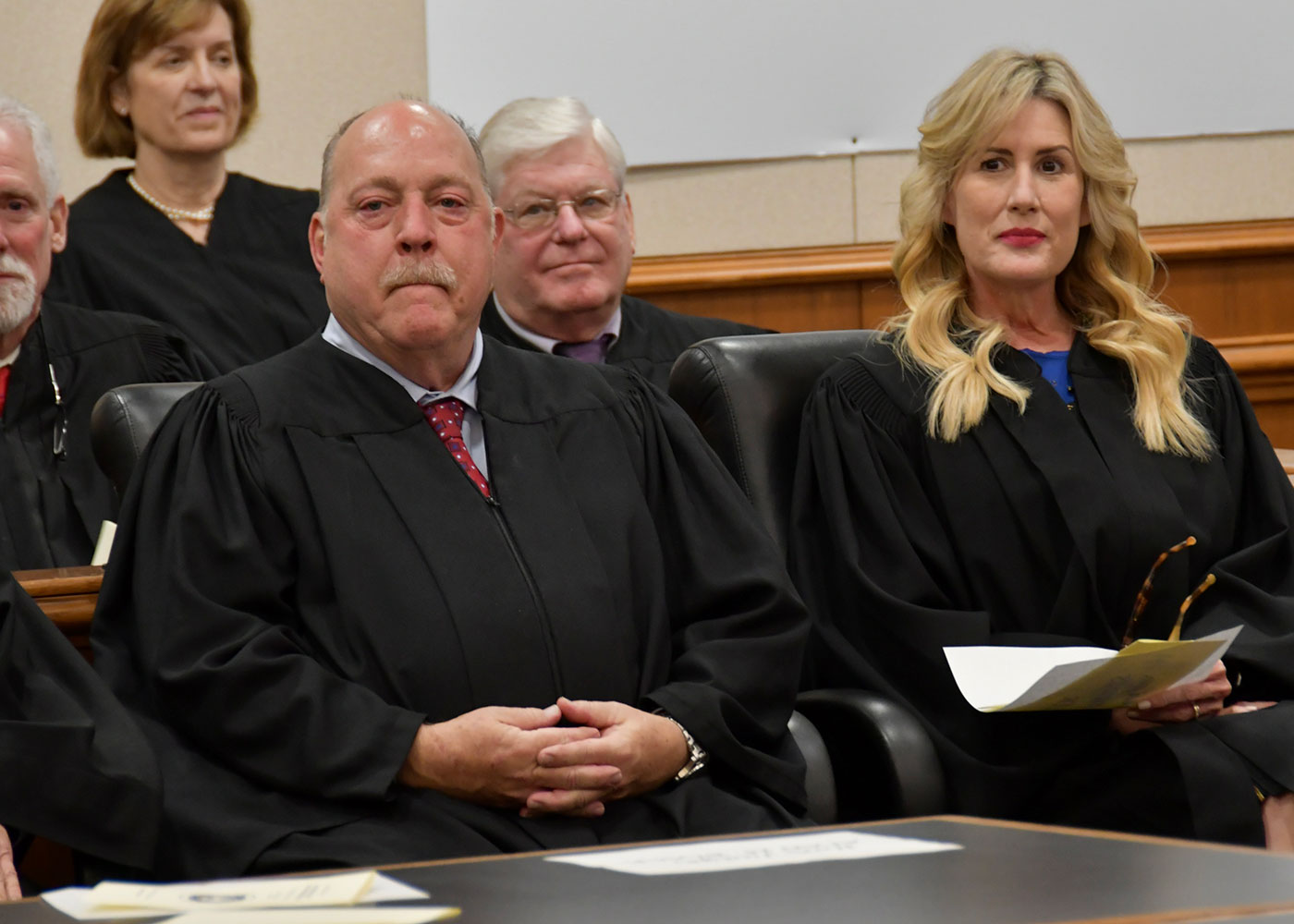 Judge Black and Judge Zeller enjoy final remarks at the close of the Investiture Ceremony.