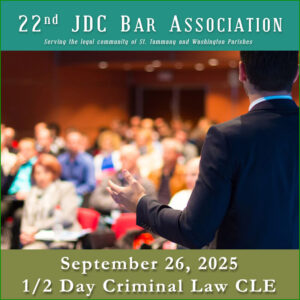 September 26, 2025 1/2 Day Criminal Law CLE